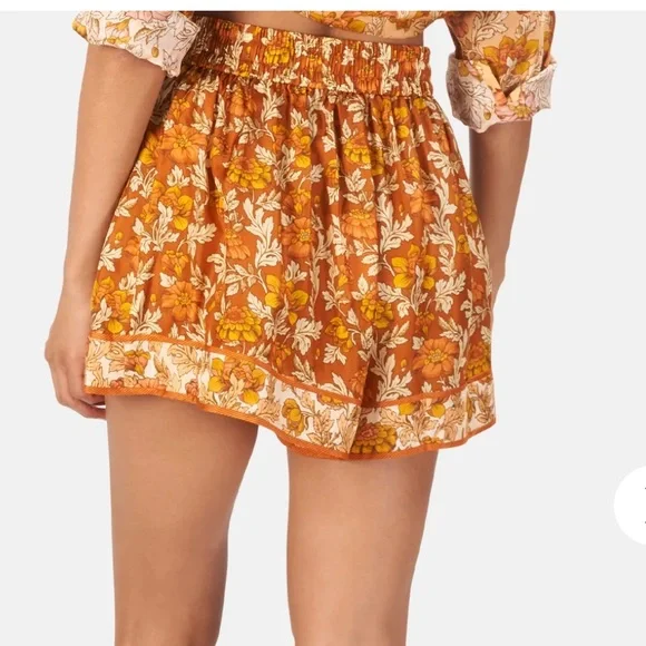Zimmermann Andie Relaxed Silk Short- Terracotta Floral